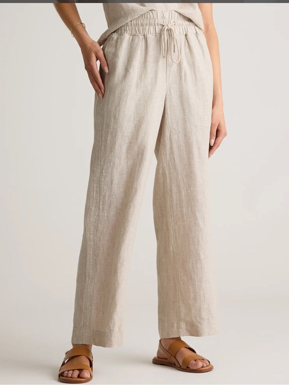Quince 100% European Linen Wide Leg Pants in Flax Size XL